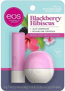Eos Набор Blackberry Hibiscus Stick & Sphere Lip Balm (l/balm/4g + l/balm/7g)