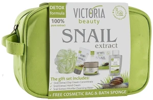 Victoria Beauty Набор Snail Extract (f/cr/50ml + h/cr/50ml + micel/wat/100ml + sponge + bag)