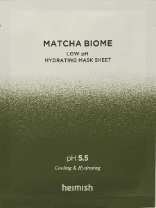 Heimish Тканевая маска для лица Matcha Biome Low pH Hydrating Mask Sheet