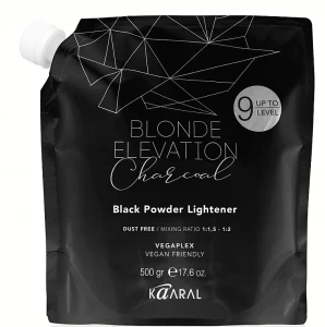 Kaaral Черная осветляющая пудра для волос Blonde Elevation Charcoal Black Powder Lightener