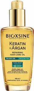 Biota Відновлювальна олія для волосся Bioxsine Keratin & Argan Repairing Hair Care Oil