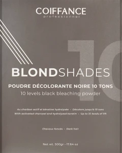 Coiffance Professionnel Освітлювальна пудра для волосся з активованим вугіллям Coiffance Professional Blondshades 10 Levels Black Bleaching Powder