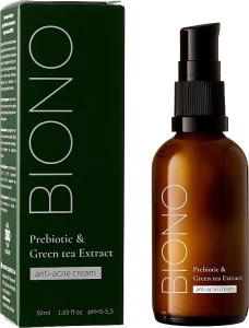 Biono Крем-антиакне для обличчя з пребіотиками та екстрактом зеленого чаю Prebiotic And Green Tea Extract Anti-Acne Cream