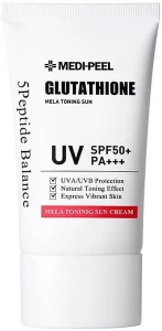 Відбілюючий сонцезахисний крем для обличчя - Medi peel Bio-Intense Glutathione Mela Toning Sun Cream SPF50+ PA+++, 50 мл