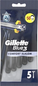 Gillette Набір одноразових станків для гоління, 5 шт. Blue 3 Comfort Slalom