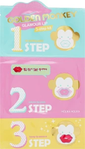 Holika Holika Набір засобів для догляду за губами Golden Monkey Glamour Lip 3-Step Kit