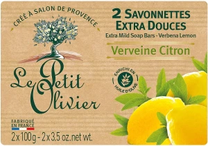 Le Petit Olivier Мило екстраніжне, з екстрактом вербени і лимона 2 extra mild soap bars-Verbena and Lemon