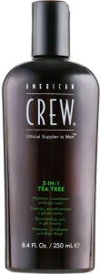 American Crew Средство по уходу за волосами и телом 3-в-1 "Чайное дерево" Tea Tree 3-in-1 Shampoo, Conditioner and Body Wash