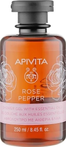 Apivita Гель для душу з ефірними маслами Shower Gel Rose & Black Pepper