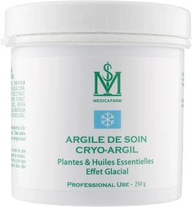 Medicafarm Кріо-Аргіл маска-глина з рослинами і ефірними маслами «Заморожуючий ефект» для тіла Argile de Soin Cryo-Argil Plantes & Huiles essentielles «Effet Glacial»