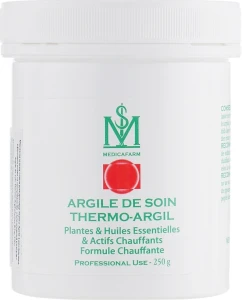 Medicafarm Термо-Аргіл маска-глина з рослинами, ефірними маслами і прогріванням «Інтенсивний розігрів» для тіла Argile De Soin Thermo-Argil Plantes, HE & Actifs Chauffants