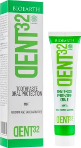 Bioearth Зубная паста с ментолом Dent32 Toothpaste with Mint