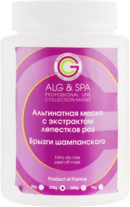 ALG & SPA Альгінатна маска з екстрактом пелюсток троянд "Бризки шампанського" Professional Line Collection Masks Extra Dry Rose Peel off Mask