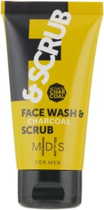 Mades Cosmetics Мийний скраб на активованому бамбуковому вугіллі для обличчя M|D|S For Men face wash & charcoal scrub