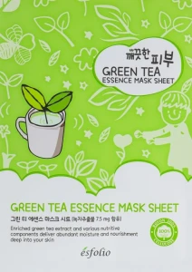 Esfolio Тканевая маска c зеленым чаем Pure Skin Green Tea Essence Mask Sheet