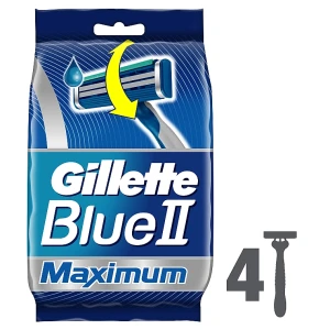 Gillette Набор одноразовых станков для бритья, 4шт Blue II Maximum