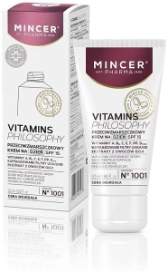 Mincer Pharma Дневной крем для лица против морщин Vitamins Philosophy Anti Wrinkle Face Cream SPF15 № 1001