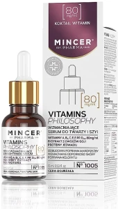 Mincer Pharma Зміцнювальна сироватка для обличчя і шиї, для зрілої шкіри Vitamins Philosophy Serum № 1005