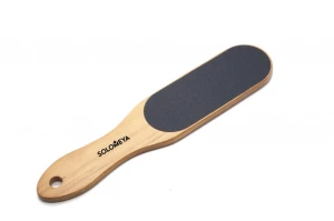 Solomeya Широкая профессиональная деревянная педикюрная пилка 100/220, черная Professional Wooden Foot File 100/220