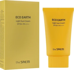 Легкий сонцезахисний крем - The Saem Eco Earth Power Light Sun Cream SPF50+ PA+++, 50 мл