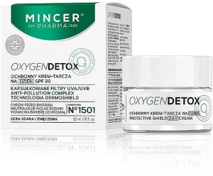 Mincer Pharma Захисний денний крем для тьмяної та втомленої шкіри Oxygen Detox Protective Shield Day Cream SPF 20 № 1501