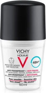 Vichy Шариковый дезодорант против белых и желтых пятен на одежде Deo Anti-Transpirant 48H