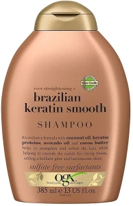OGX Розгладжуючий шампунь для зміцнення волосся "Бразильський кератин" Shampoo Brazilian Keratin Therapy