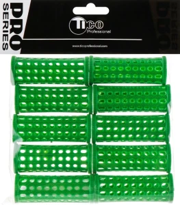 TICO Professional Бигуди пластиковые d25 мм, зеленые