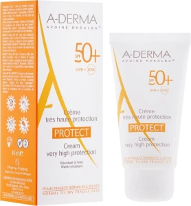 A-Derma Крем для тіла сонцезахисний Protect Cream Very High Protection SPF 50+