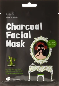 Cettua Тканевая маска с бамбуковым углем Charcoal Facial Mask