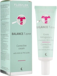Floslek Нічний корегувальний крем для обличчя, з кислотами Balance T-Zone Corrective Cream