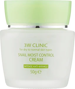 Крем для лица увлажняющий с улиточным муцином - 3W Clinic Snail Moist Control Cream, 50 мл