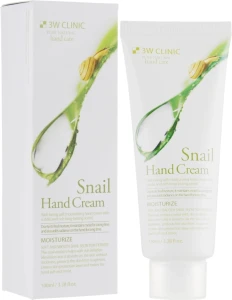 3W Clinic Крем для рук, з равликом "Регенерація і гладкість" Snail Hand Cream