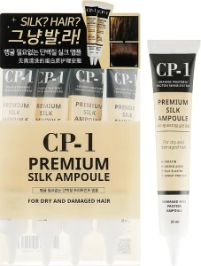 Незмивна сироватка для волосся з протеїнами шовку - Esthetic House CP-1 Premium Silk Ampoule, 4x20ml