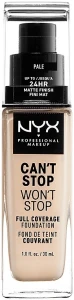 NYX Professional Makeup Can't Stop Won't Stop Full Coverage Foundation Стійка тональна основа для обличчя