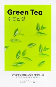 Маска для обличчя з екстрактом зеленого чаю - Missha Airy Fit Green Tea Sheet Mask, 19 г