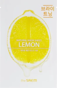 The Saem Тканинна маска для обличчя з лимоном Natural Lemon Mask Sheet