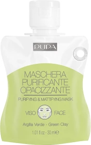 Pupa Очищающая и матирующая маска для лица Shachet Mask Purifyng & Mattifyng Mask