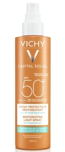 Vichy Сонцезахисний водостійкий спрей з гіалуроновою кислотою, SPF 50+ Capital Soleil Beach Protect Anti-Dehydration Spray SPF 50