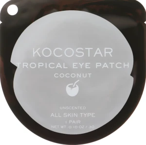 Kocostar Гидрогелевые патчи для глаз "Тропические фрукты. Кокос" Tropical Eye Patch Coconut