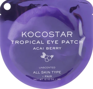 Kocostar Гидрогелевые патчи с экстрактом ягод Асаи Tropical Eye Patch Acai Berry