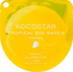 Kocostar Гідрогелеві патчі для очей "Тропічні фрукти. Манго" Tropical Eye Patch Mango