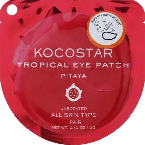 Kocostar Гидрогелевые патчи для глаз "Тропические фрукты, Питахайа" Tropical Eye Patch Pitaya