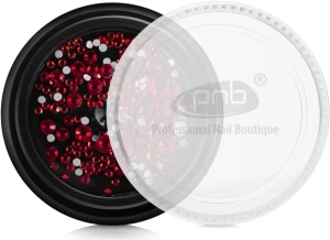 PNB Стразы для ногтей Red Mix SS2,3,6,8,10,12 Glass