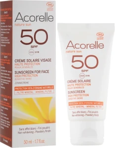 Acorelle Сонцезахисний крем для обличчя з ефектом пудри Sunscreen High Protection SPF50