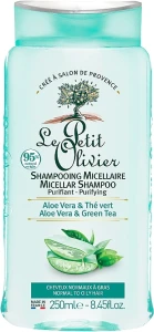 Le Petit Olivier Мицеллярный шампунь для нормальных и жирных волос Aloe Vera & Green Tea