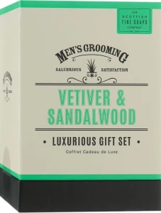 Scottish Fine Soaps Набор Luxurius Giftset Vetiver & Sandalwood (scrub/75ml + shaving/cr/75ml + a/sh/balm/75ml + soap/40g)