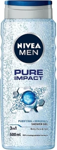 Nivea Гель для душу для чоловіків "Заряд Чистоти" з очисними мікрочастинками MEN Shower Gel