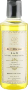 Khadi Natural Натуральный аюрведический шампунь из индийских трав "Шафран, тулси и рита" Honey & Lemon Juice Hair Cleanser