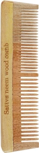 Sattva Гребень для волос деревянный, 19 см Neem Wood Comb